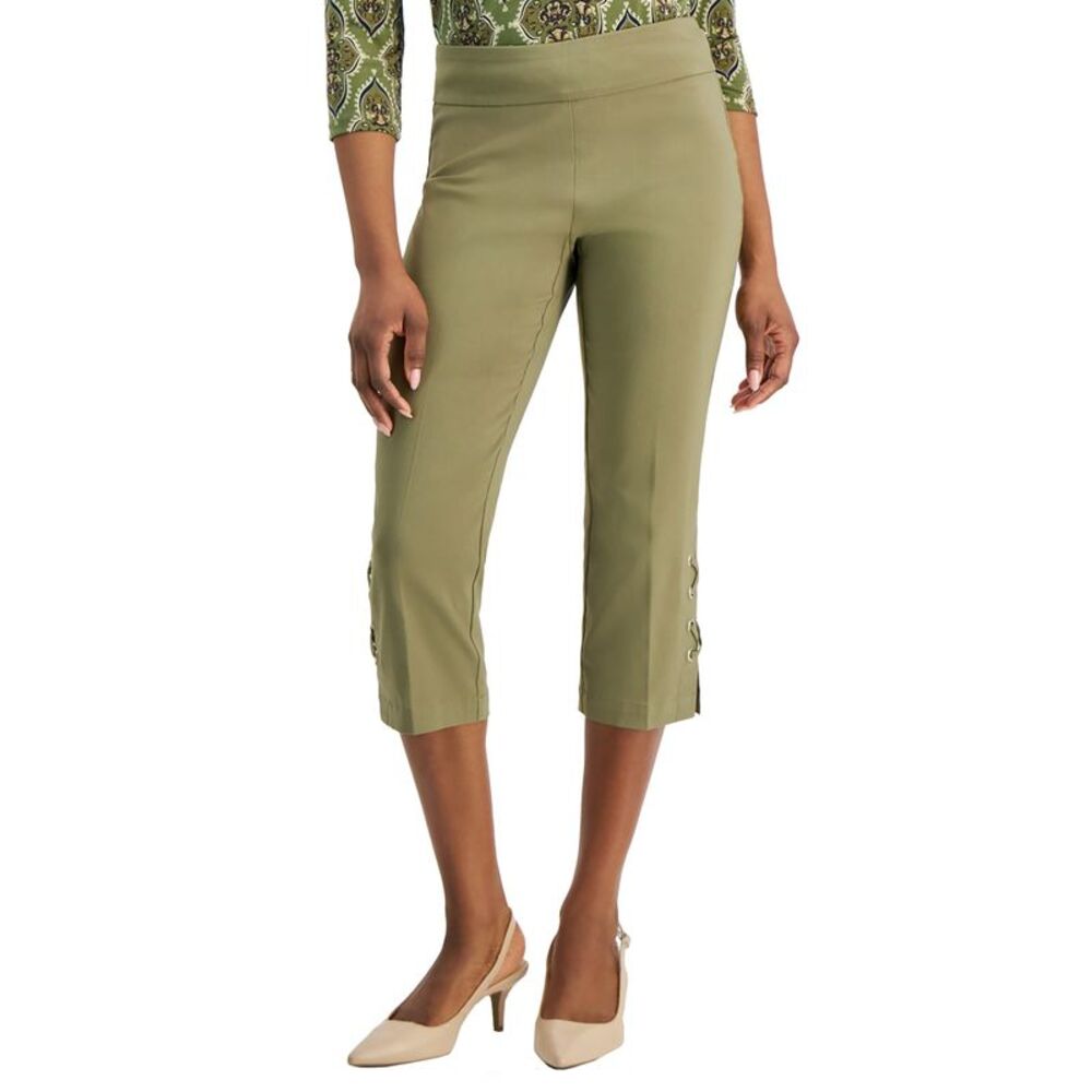 JM Collection Petite Side-Lace-Up Capri Pants